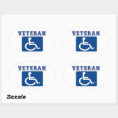 Gehandicapte gehandicapte veteraan ovale sticker (Vel)