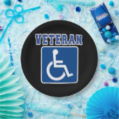 Gehandicapte gehandicapte veteraan papieren bordje (Feest)