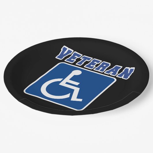Gehandicapte gehandicapte veteraan papieren bordje (Gekanteld)