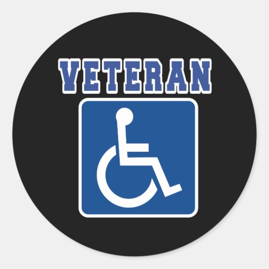Gehandicapte gehandicapte veteraan ronde sticker (Voorkant)
