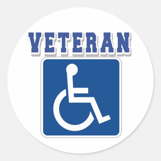 Gehandicapte gehandicapte veteraan ronde sticker (Voorkant)