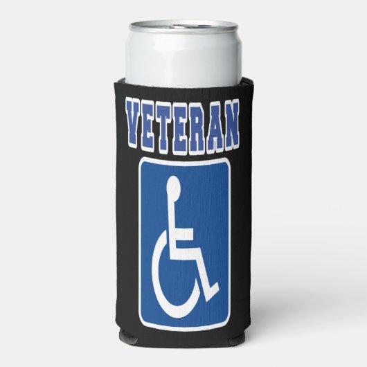 Gehandicapte gehandicapte veteraan seltzer blikjeskoeler (Seltzer Voorkant)