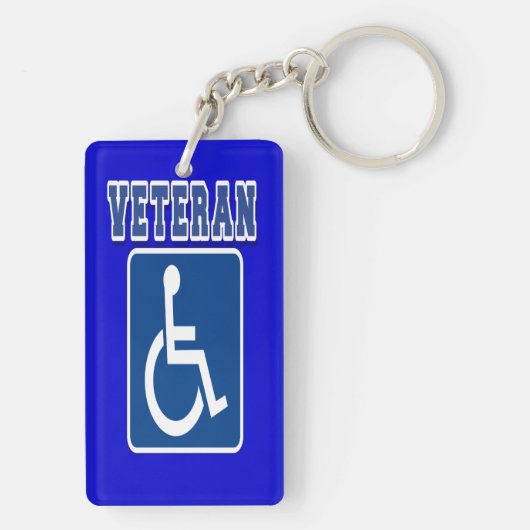 Gehandicapte gehandicapte veteraan sleutelhanger (achterkant)