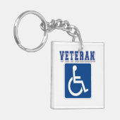 Gehandicapte gehandicapte veteraan sleutelhanger (Voorkant Links)