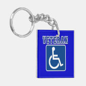 Gehandicapte gehandicapte veteraan sleutelhanger (Voorkant Links)