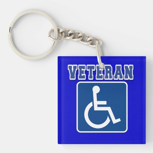 Gehandicapte gehandicapte veteraan sleutelhanger (Voorkant)