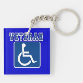 Gehandicapte gehandicapte veteraan sleutelhanger (Achterkant)