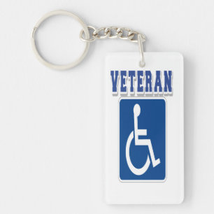 Gehandicapte gehandicapte veteraan sleutelhanger