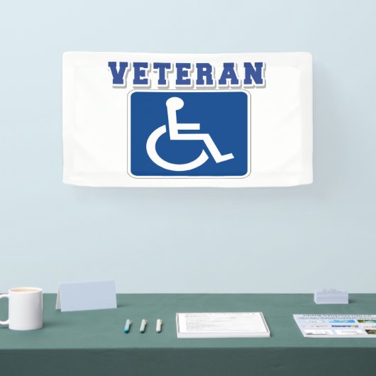 Gehandicapte gehandicapte veteraan spandoek (Beurs)