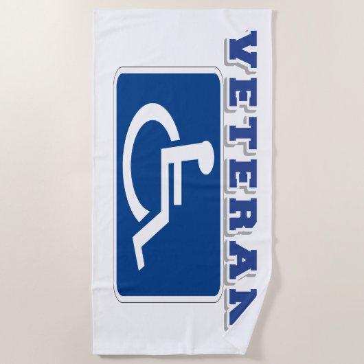 Gehandicapte gehandicapte veteraan strandlaken (Voorkant)