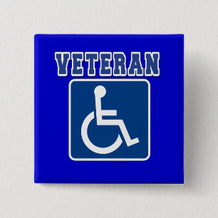 Gehandicapte gehandicapte veteraan vierkante button 5,1 cm