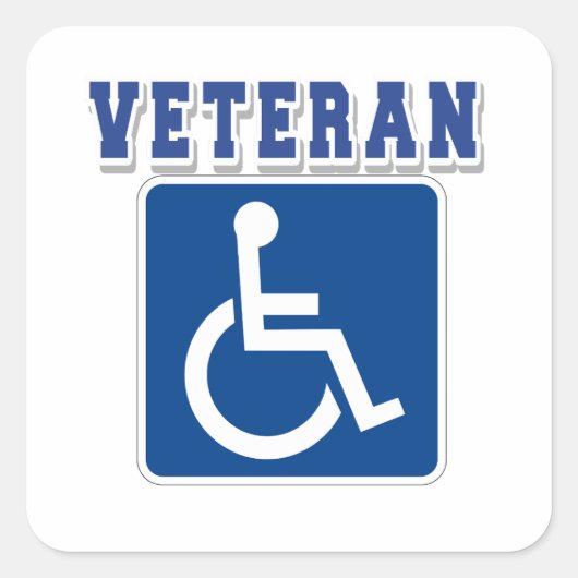 Gehandicapte gehandicapte veteraan vierkante sticker (Voorkant)