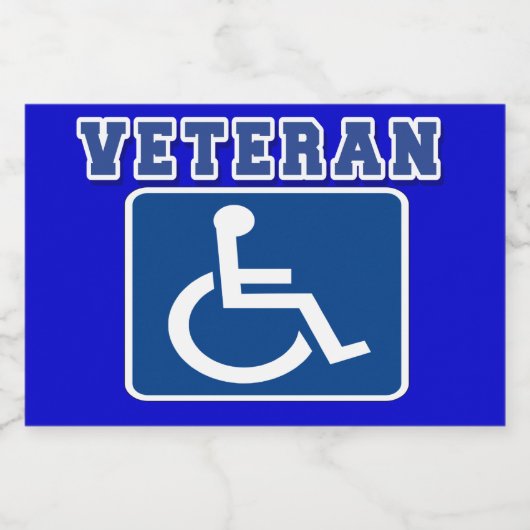 Gehandicapte gehandicapte veteraan voedselcontainer etiket (Enkel label)