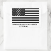 gehandicapte & Gevaarlijke Veteraan Rechthoekige Sticker (Tas)
