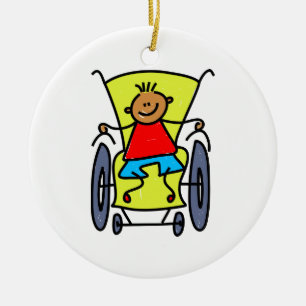 gehandicapte jongen keramisch ornament