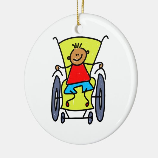gehandicapte jongen keramisch ornament (Links)
