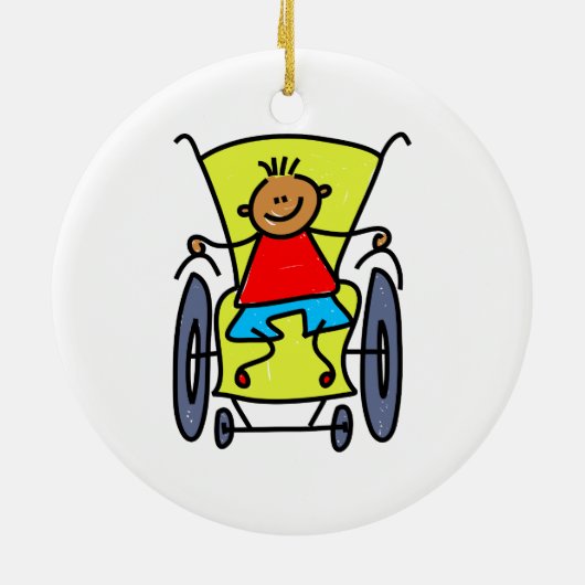 gehandicapte jongen keramisch ornament (Achterkant)