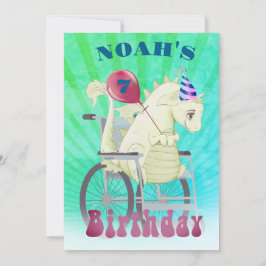 Gehandicapte Jongens Dragon Green Verjaardag Kaart