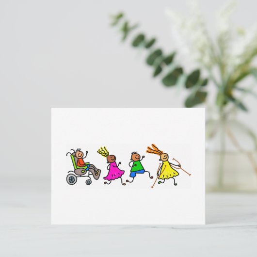Gehandicapte Kinderen Briefkaart (Staand voorkant)