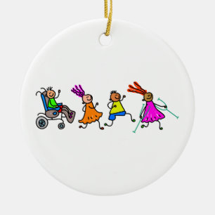 Gehandicapte Kinderen Keramisch Ornament