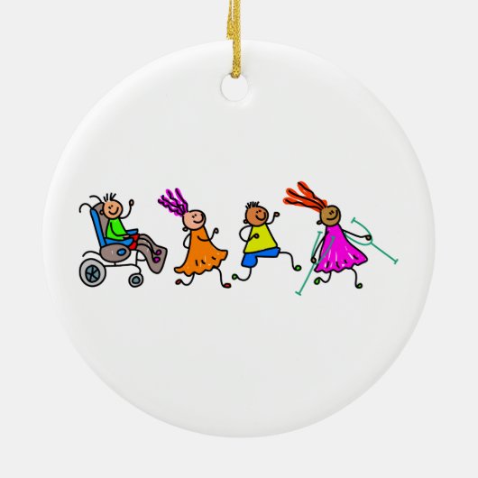 Gehandicapte Kinderen Keramisch Ornament (Achterkant)