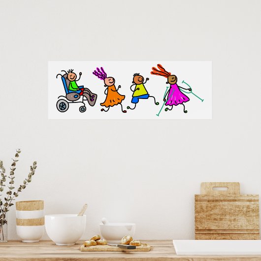 Gehandicapte Kinderen Poster (Keuken)