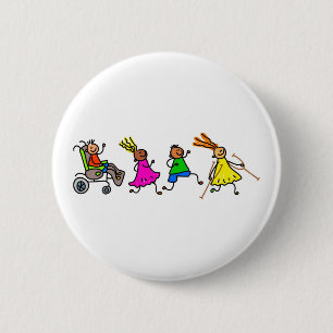 Gehandicapte Kinderen Ronde Button 5,7 Cm
