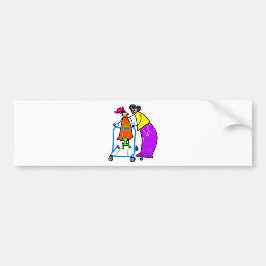 Gehandicapte meid bumpersticker (Voorkant)
