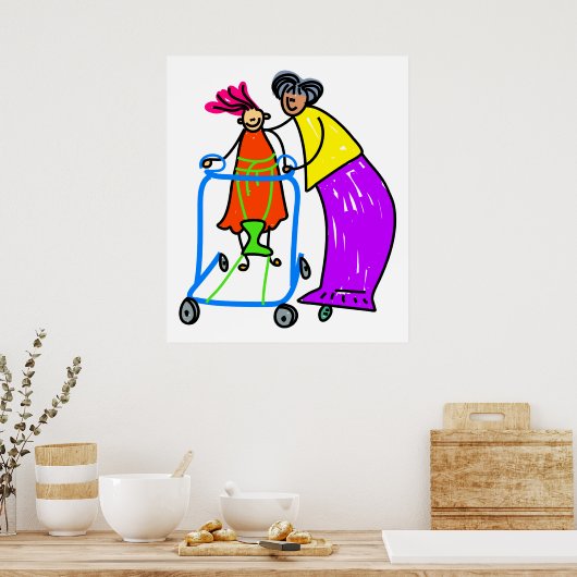 Gehandicapte meid poster (Keuken)