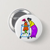 Gehandicapte meid ronde button 5,7 cm (Voorkant /achterkant)