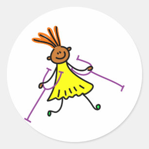 Gehandicapte meid ronde sticker