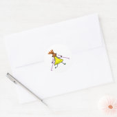 Gehandicapte meid ronde sticker (Envelop)
