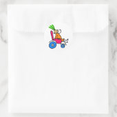 Gehandicapte meid ronde sticker (Tas)