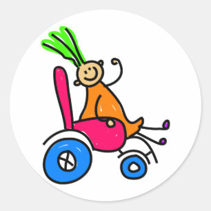 Gehandicapte meid ronde sticker