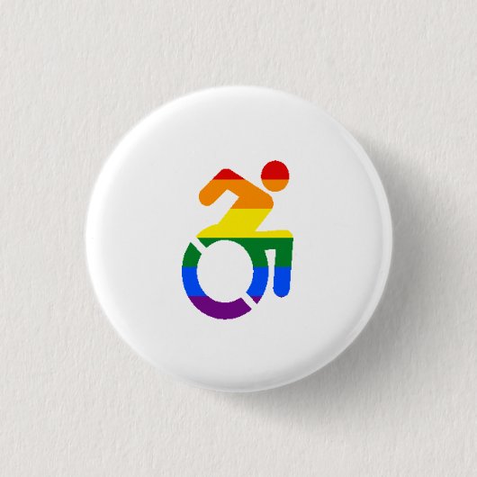 Gehandicapte Pride - Gay Ronde Button 3,2 Cm (Voorkant)