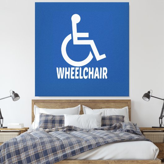 Gehandicapte rolstoel canvas afdruk (Insitu (Slaapkamer))