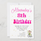 Gehandicapte rolstoel fee roze haar meisjes verjaa kaart (Achterkant)