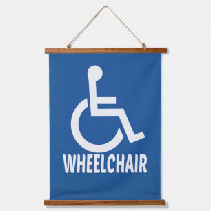 Gehandicapte rolstoel hangend wandkleed
