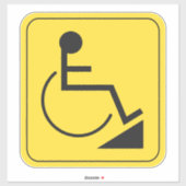 Gehandicapte Rolstoel Ramp Sticker Geel (Vel)
