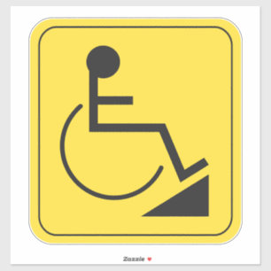 Gehandicapte Rolstoel Ramp Sticker Geel