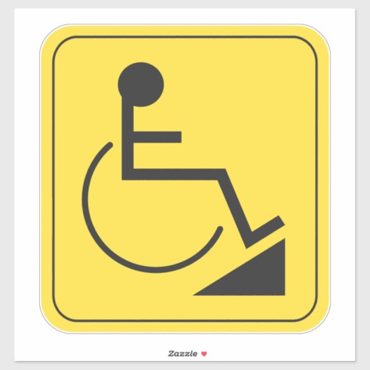 Gehandicapte Rolstoel Ramp Sticker Geel (Vel)