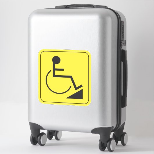Gehandicapte Rolstoel Ramp Sticker Geel (Koffer)