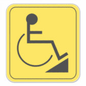 Gehandicapte Rolstoel Ramp Sticker Geel (Voorkant)
