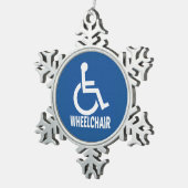 Gehandicapte rolstoel tin sneeuwvlok ornament (Rechts)
