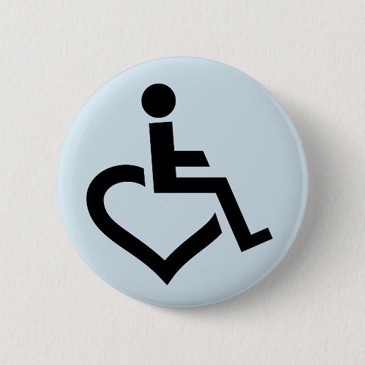 Gehandicapte rolstoelbadge ronde button 5,7 cm (Voorkant)