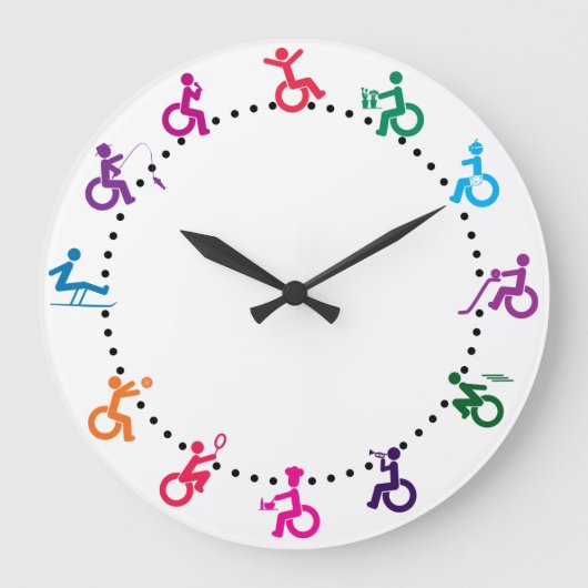 Gehandicapte Stickman met plezier! Grote Klok (Voorkant)