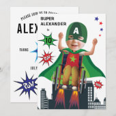 Gehandicapte superheld Birthday Fun Flying Wheelst Kaart (Voorkant / Achterkant)