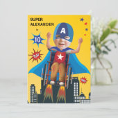 Gehandicapte superheld Flying Wheelstoel Fun Birth Kaart (Staand voorkant)