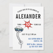 Gehandicapte superheld Flying Wheelstoel Fun Birth Kaart (Achterkant)