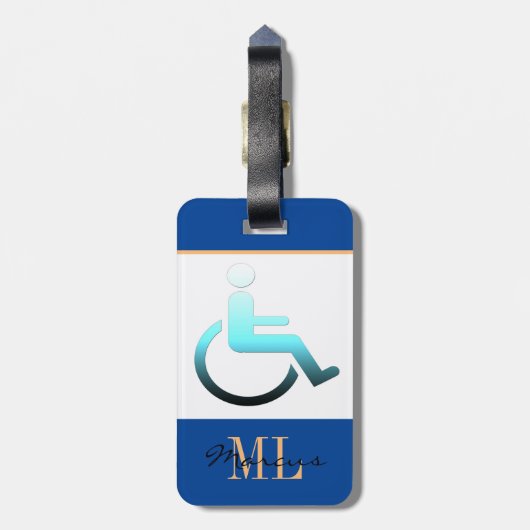 Gehandicapte symbolen en monogrammen/Bagagelabel b Bagagelabel (Achterkant verticaal)